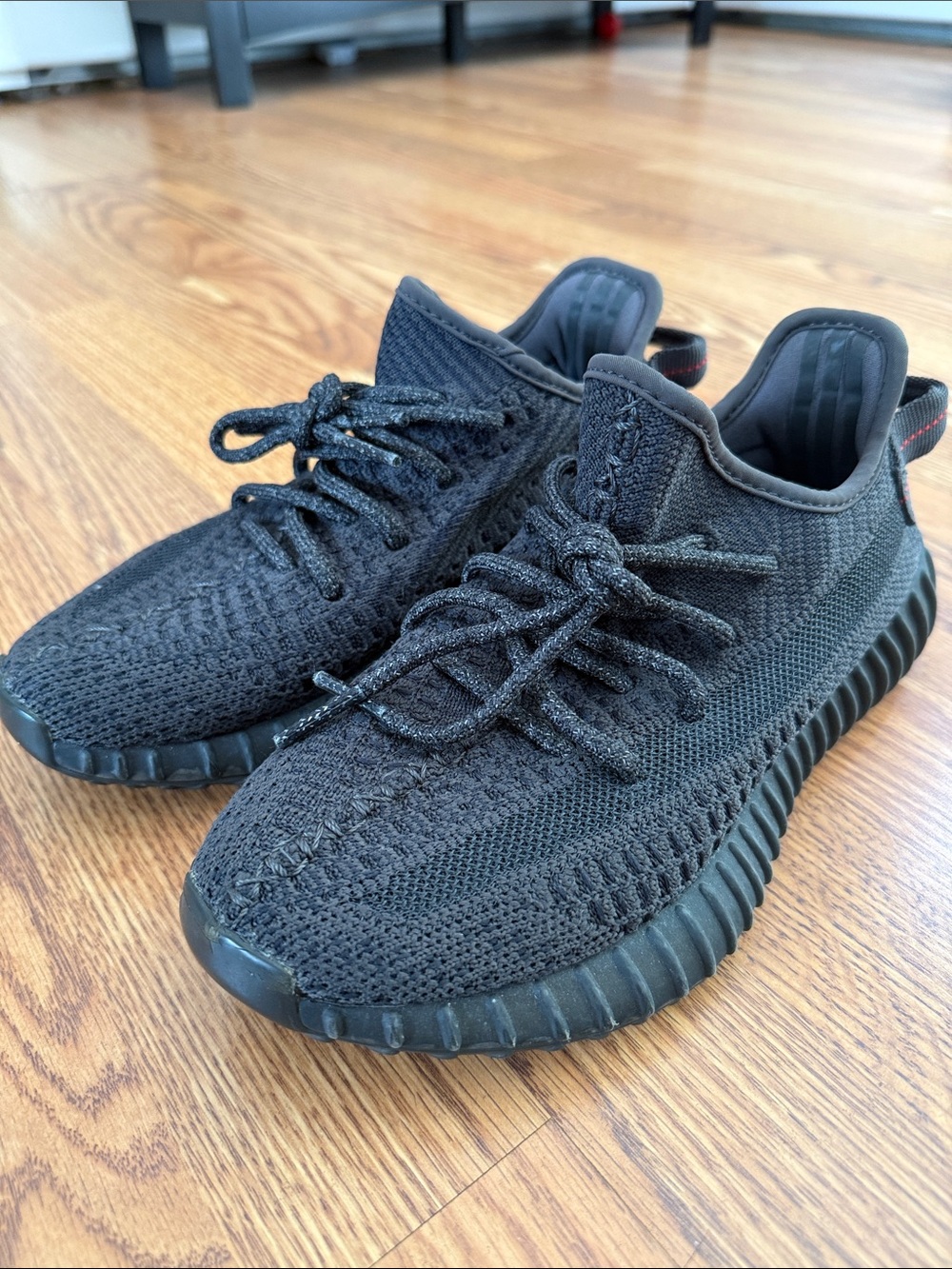 adidas Black Men's Sneaker with Subtle Red Stitch Accent